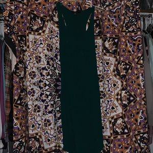 Dark green forever21 maxi halter top slinky dress.